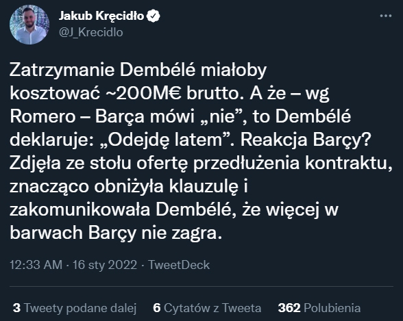STANOWCZA reakcja Barcy na zachowanie Dembele!